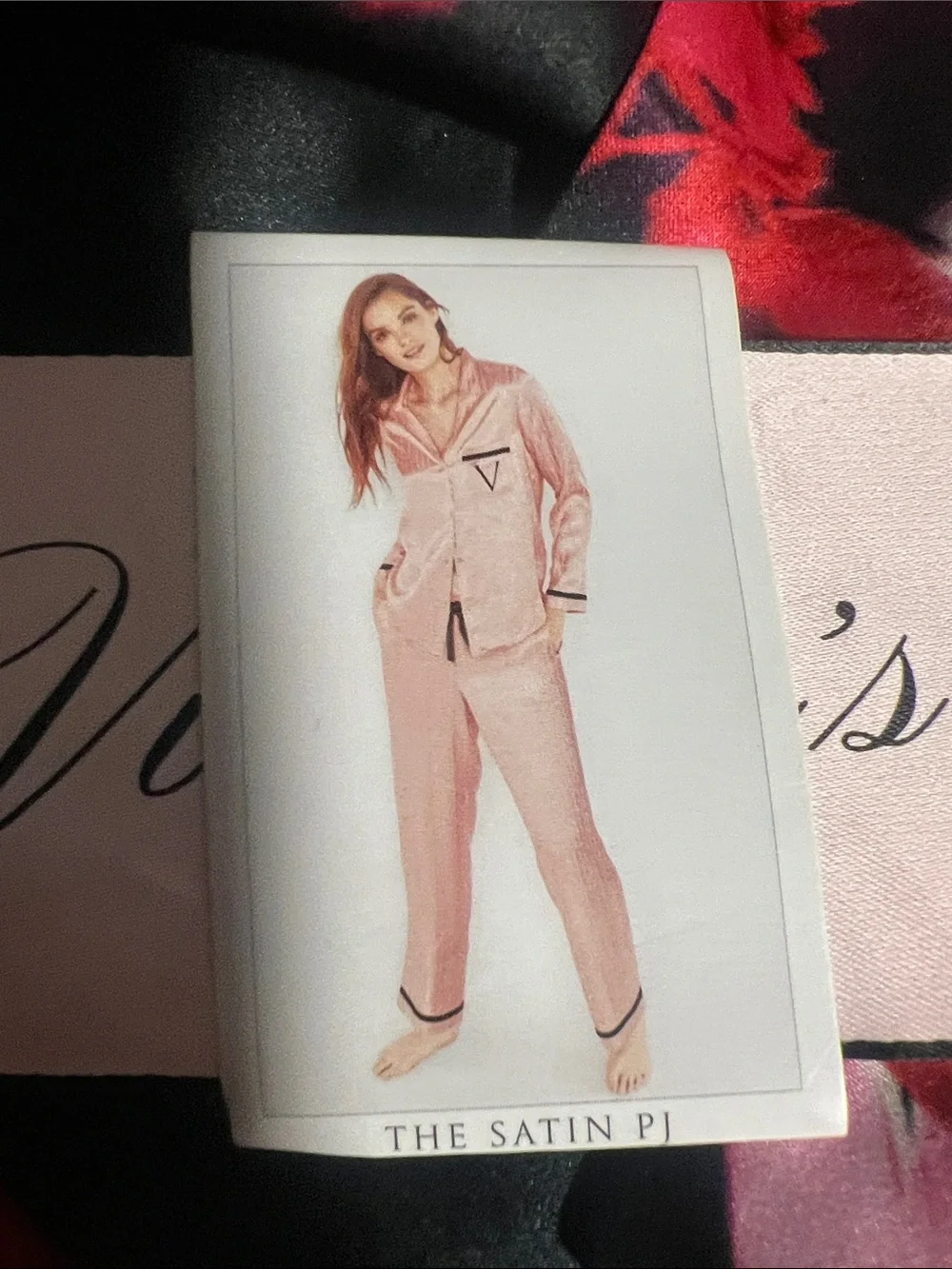 Victoria's Secret Blush Pink Satin Pajama Set with Contrast Trim
